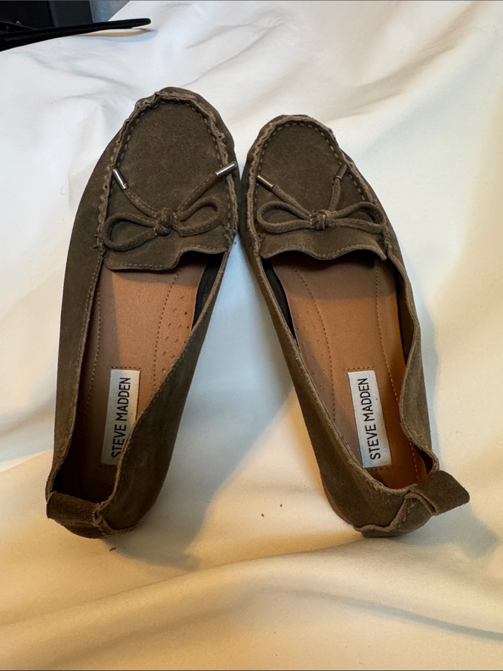 Steve Madden Weverly Olive Green Suede Moccasin Loafers